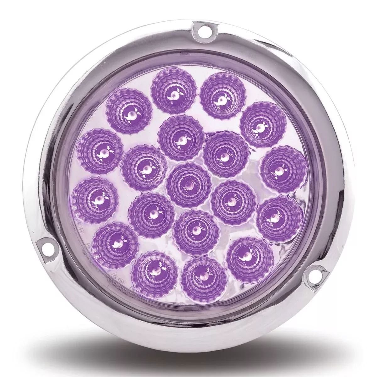 Dual Revolution Red/Purple 4" round 19 diode LED turn signal w/flange