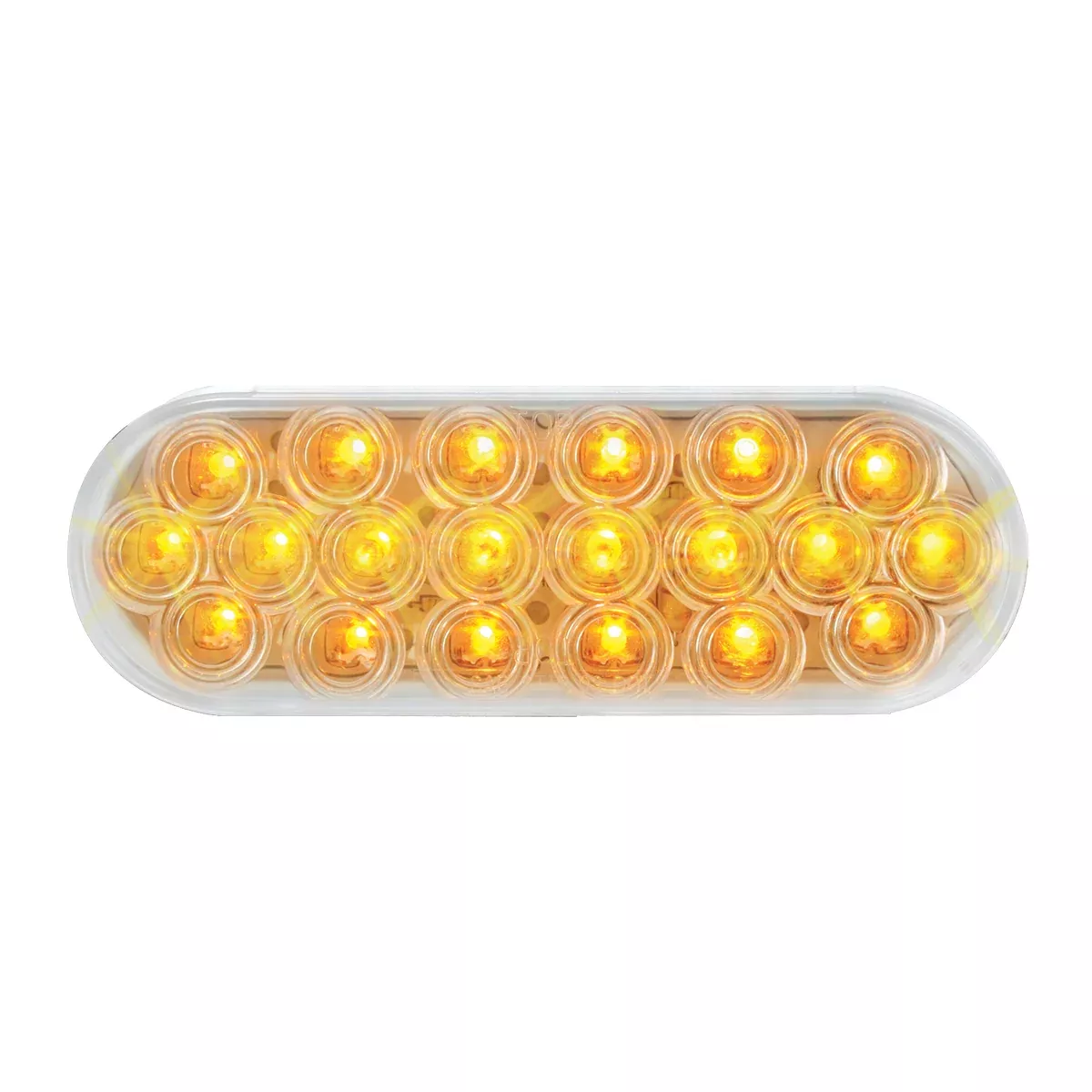 “Fleet” Amber oval 20 diode LED turn signal light – CLEAR lens