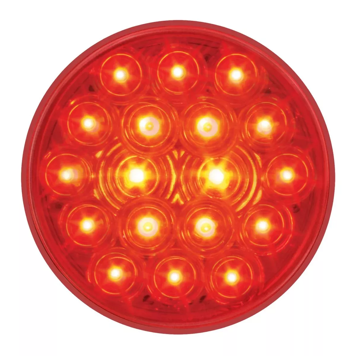 “Fleet” Red 4″ round 18 diode LED stop/turn/tail light w/GROTE PLUG