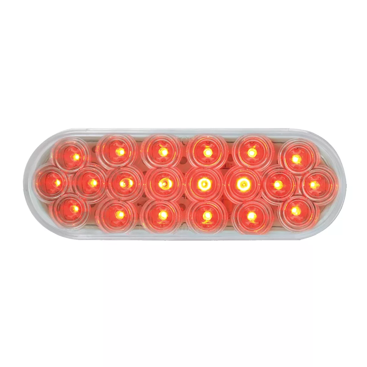“Fleet” Red oval 20 diode LED stop/turn/tail light – CLEAR lens