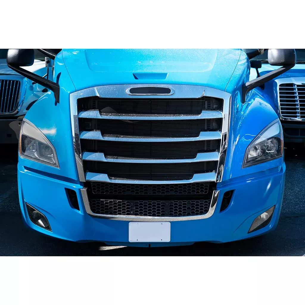 Freightliner Cascadia 2018-2023 chrome plastic replacement grill with mesh bugscreen