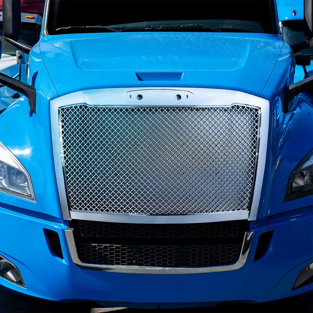 Freightliner Cascadia 2018-2024 chrome plastic mesh grill w /inner bug screen