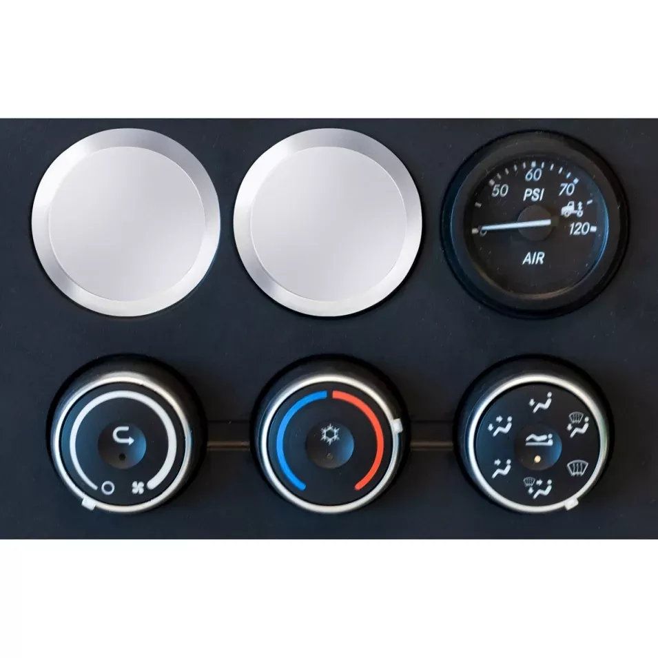 Freightliner Cascadia 2018+ chrome plastic gauge blank - SINGLE