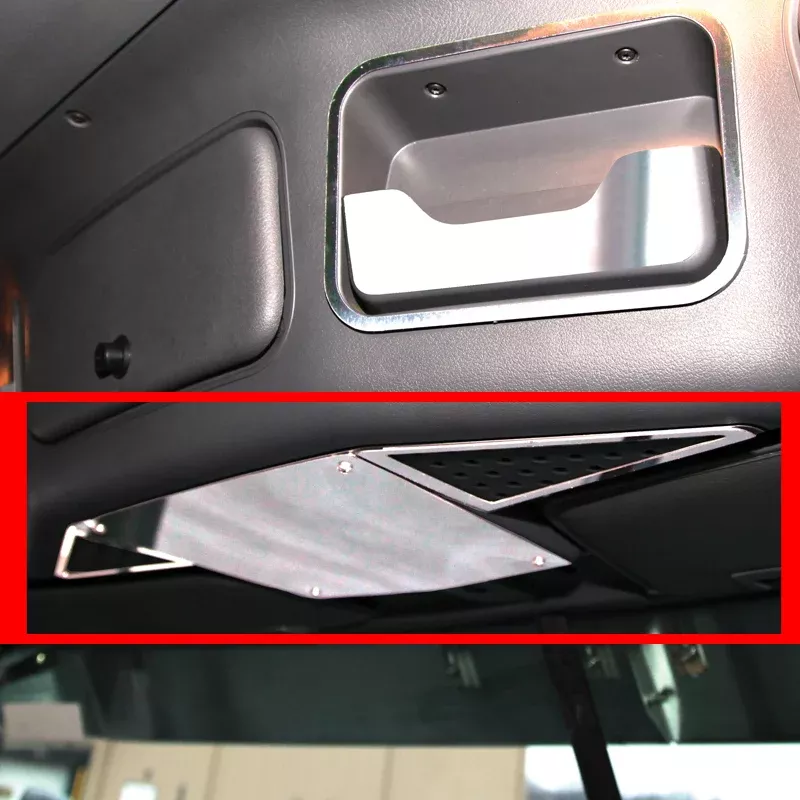 Freightliner Cascadia stainless steel center headliner trim – 4 piece kit