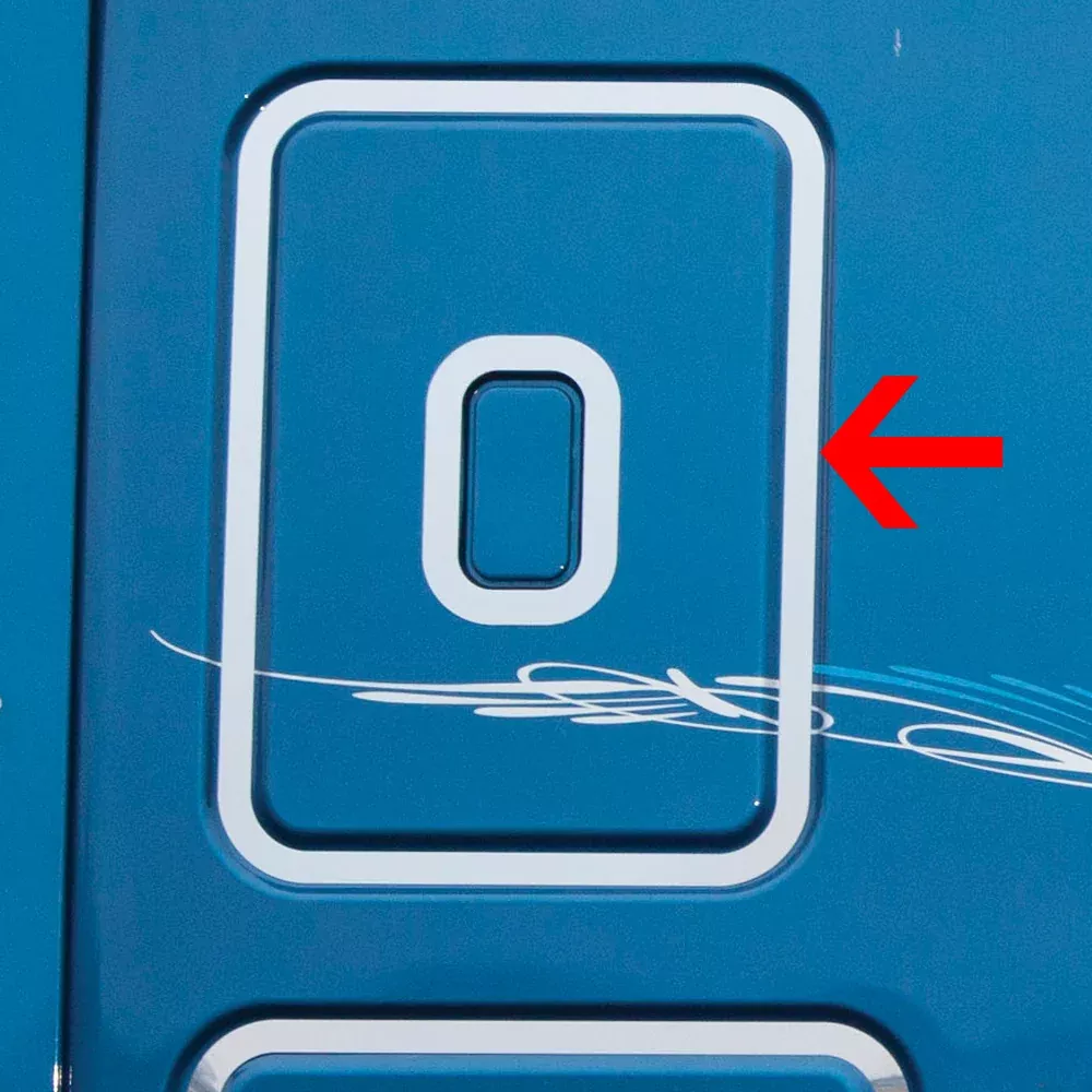 Freightliner Cascadia stainless steel upper sleeper inset trims – PAIR