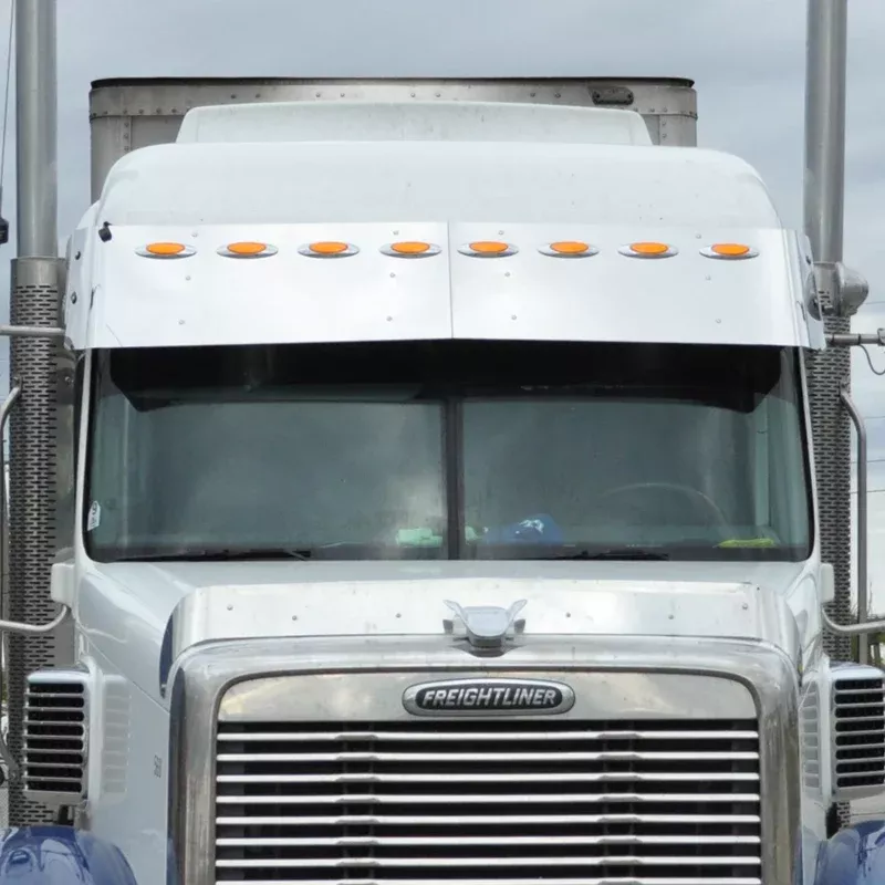Freightliner Century/Columbia -2003 midroof/condo 17″ stainless steel visor w/8 combo holes