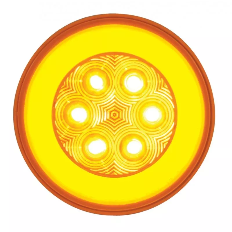 “Halo” Amber 4″ round LED turn signal light