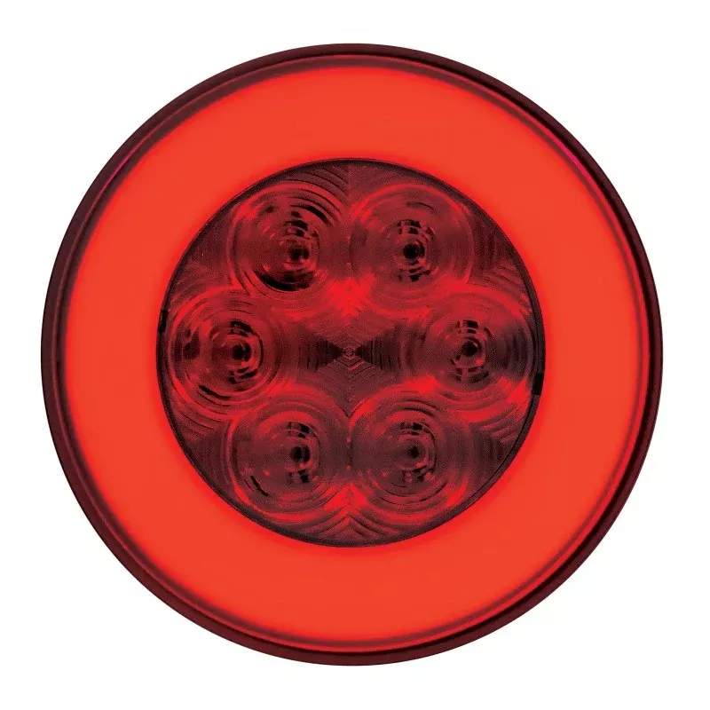 “Halo” Red 4″ round LED stop/turn/tail light