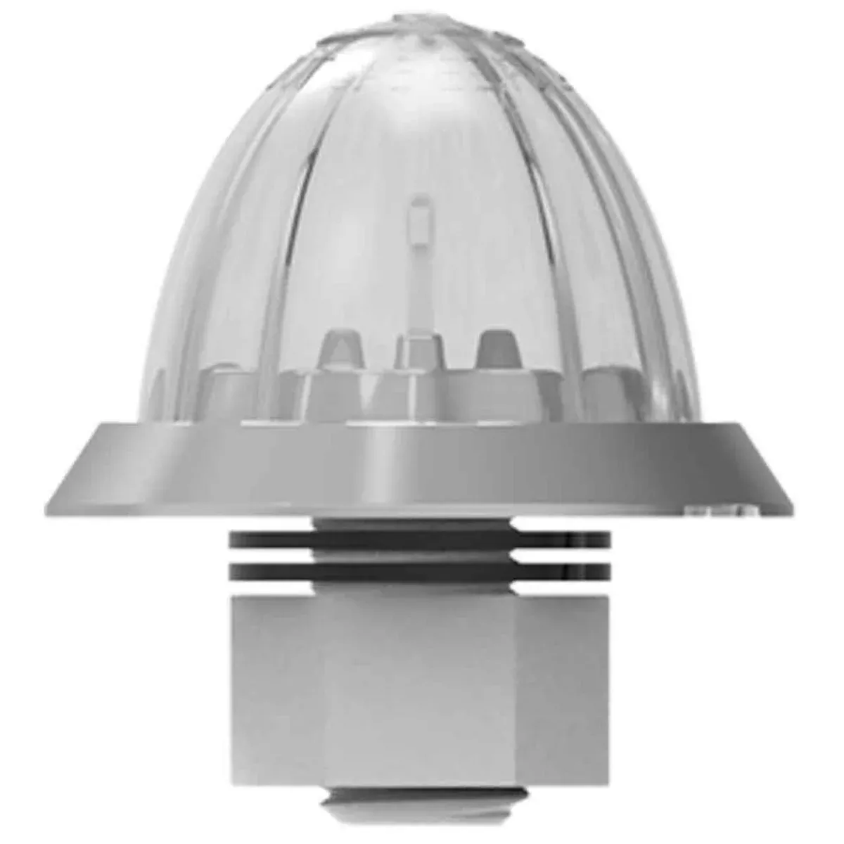 “Hero” mid-size 2″ diameter watermelon-style LED dual function light with chrome bezel