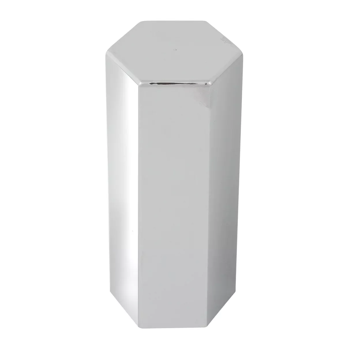 “Hex” extra-long 33mm chrome plastic screw-on lugnut cover
