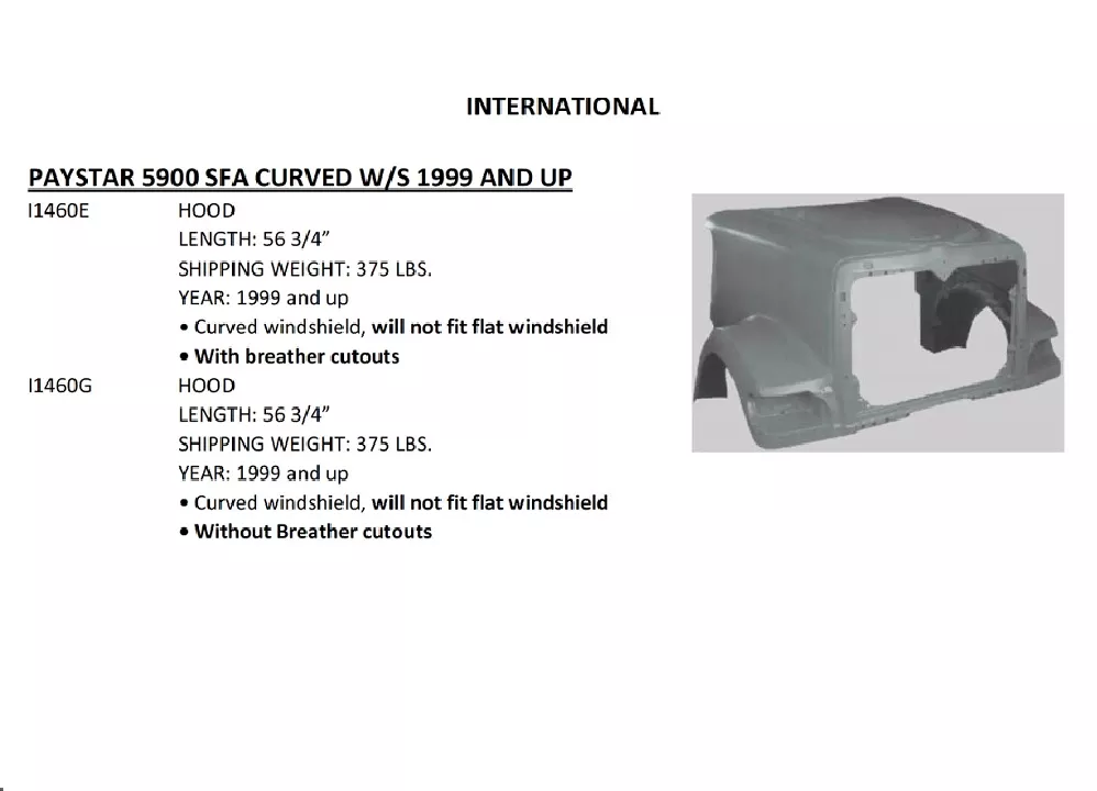 International / Navistar 5900i Hood: Redesigned