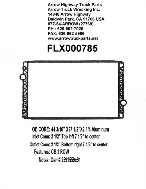 International / Navistar ProStar Radiator – 3 Row.