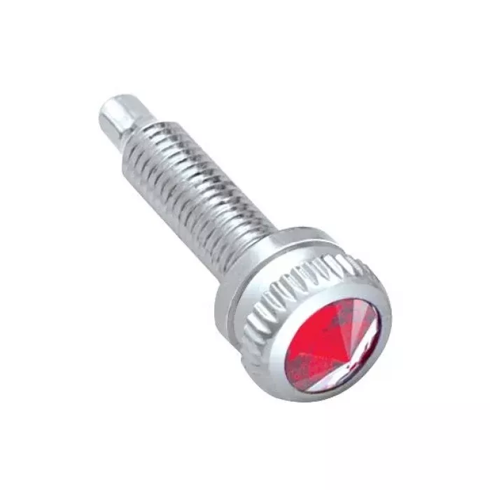 International short chrome dash screw with jewel – 6 /PACK