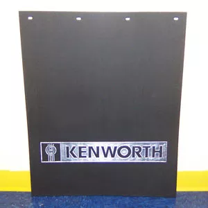 Kenworth 24″ x 30″ black mudflap w/chrome stamped logo