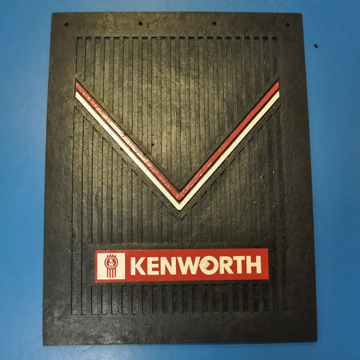 Kenworth 24″ x 30″ deluxe black mudflap w/red and white logo
