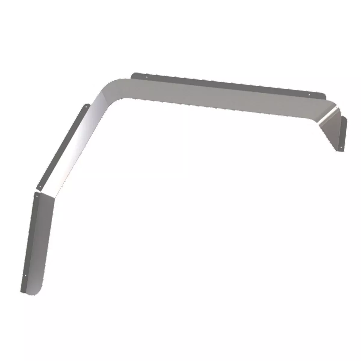 Kenworth T680/T880/W990 stainless steel door window ventshades w/cutout for passenger's side mirror - PAIR