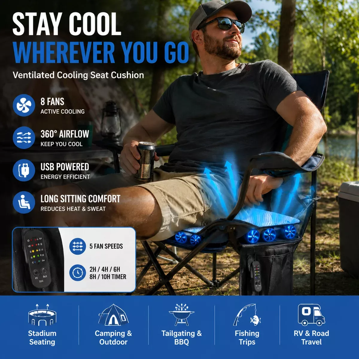 LITEGUEST Ventilated Cooling Seat Cushion