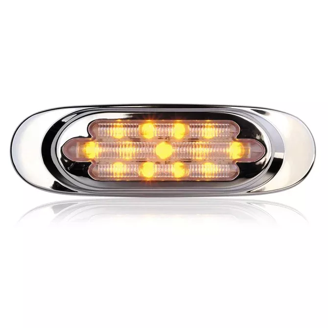 Maxxima amber millennium-style 13 diode LED marker light - CLEAR lens