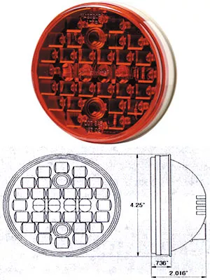 Maxxima red 4″ round 32 diode LED stop/turn/tail light