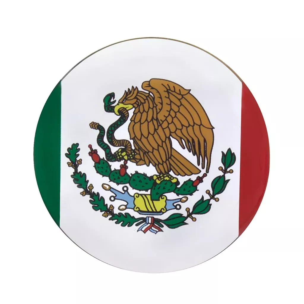 “Mexico” 1-3/4″ diameter glossy sticker for tractor/trailer air brake knobs – SINGLE