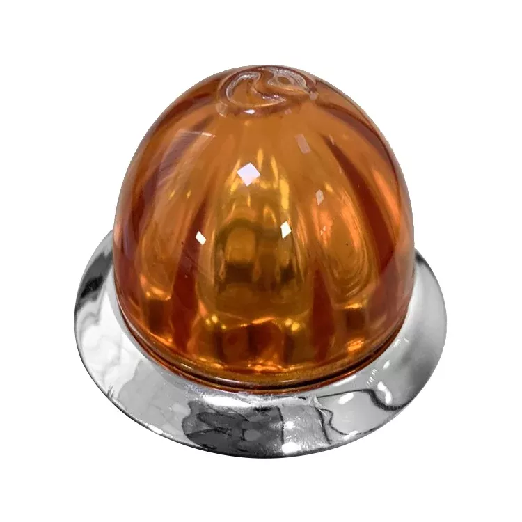 “Mini Hero” 3/4″ diameter watermelon-style LED marker/turn signal light w/chrome bezel, 3 wires