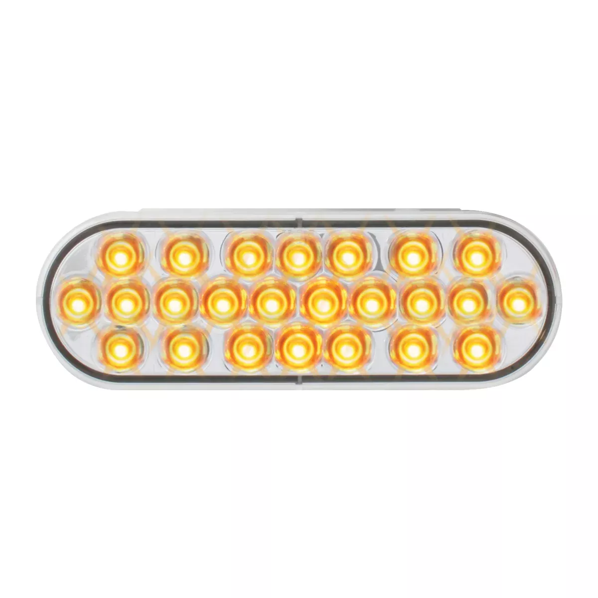 Pearl Amber oval 24 diode LED turn signal light – CLEAR lens