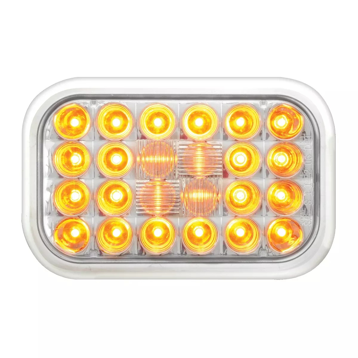Pearl Amber rectangular 24 diode LED turn signal light – CLEAR lens