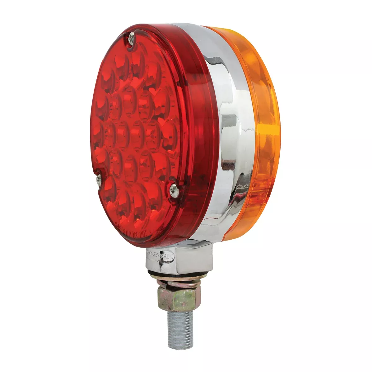 Pearl Amber/Red 4″ round 24 diode LED turn signal light