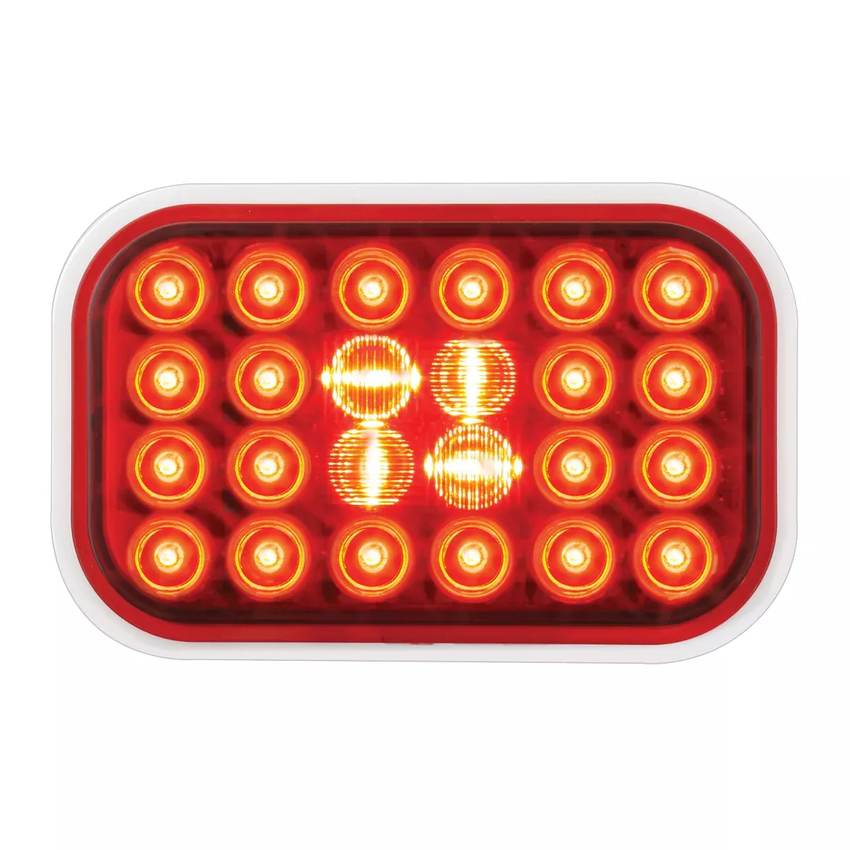 Pearl Red rectangular 24 diode LED stop/turn/tail light