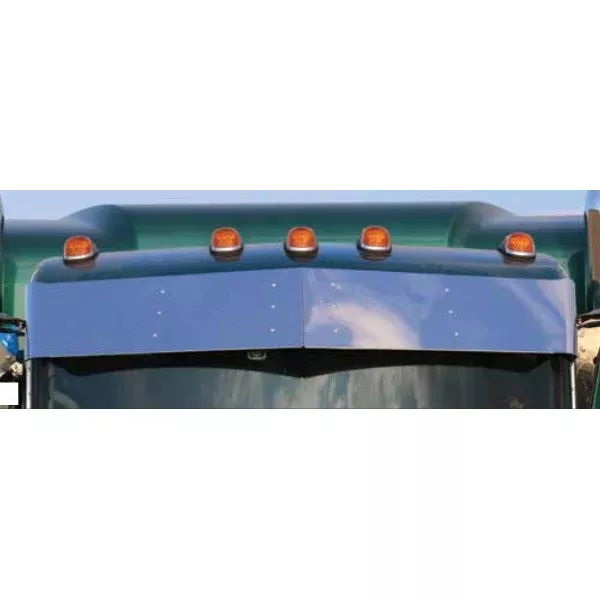 Peterbilt 2011+ Ultracab w/single-piece windshield 13″ stainless steel drop visor