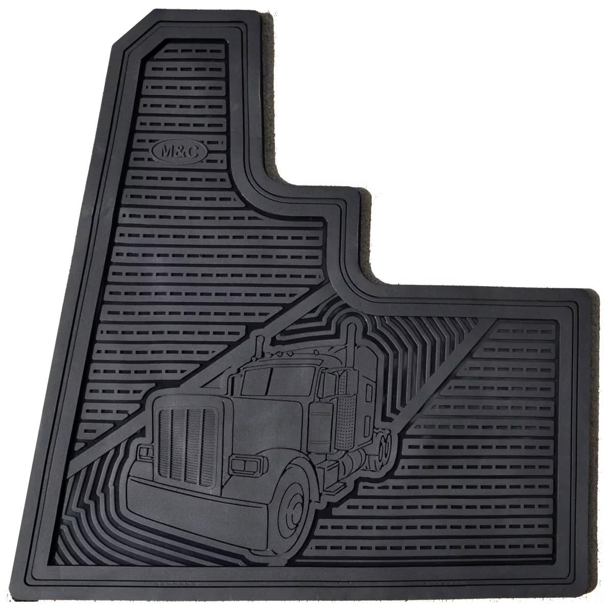 Peterbilt 379 2006+ solid black rubber floor mats – PAIR