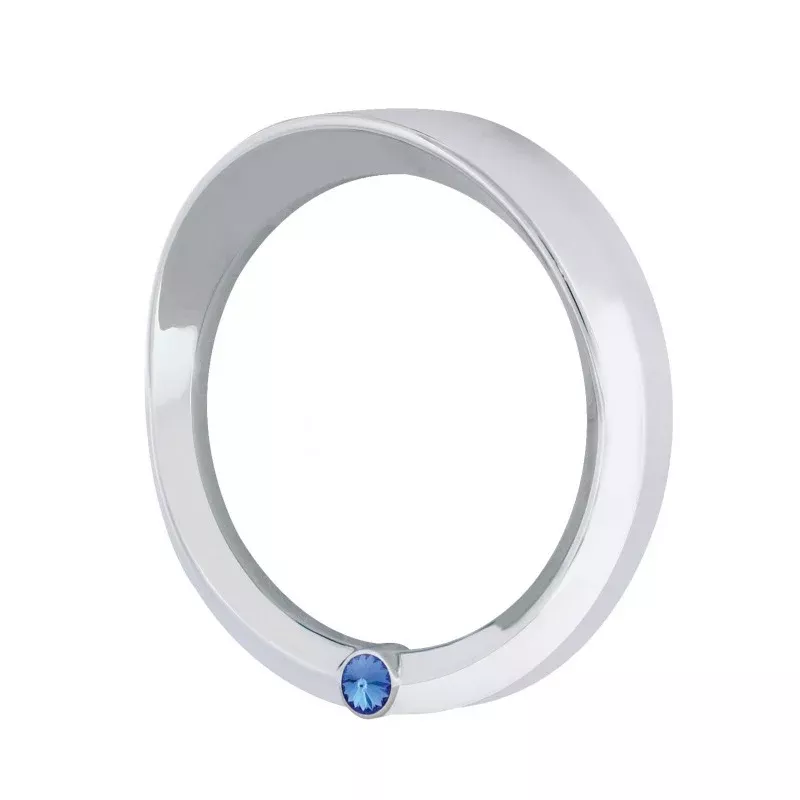 Peterbilt 379/386/389 2006-2021 chrome plastic speedometer/tachometer gauge cover w/jewel, visor