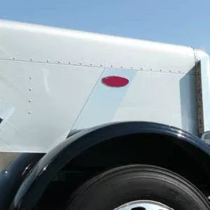 Peterbilt 379 “Racing Stripe” stainless steel logo trim – PAIR