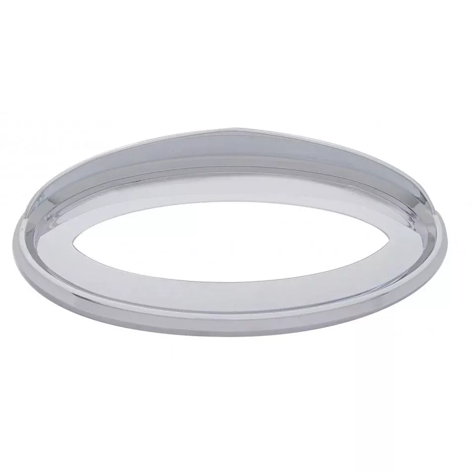 Peterbilt chrome plastic exterior emblem bezel w/visor