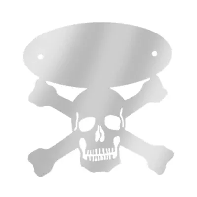 Peterbilt stainless steel skull and crossbones logo accent – PAIR