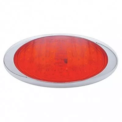 “Phantom III” Red 40 diode jumbo-sized surface mount LED turn signal light w/chrome bezel