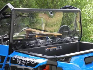 Polaris General 1 Pc Lexan Rear Windshield w/Vent Option by 3 Star Industries