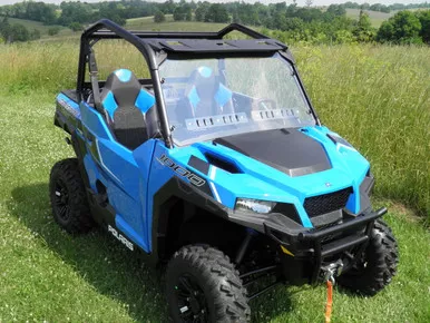 Polaris General – 1 Pc Scratch-Resistant Windshield w/Vent Option by 3 Star Industries