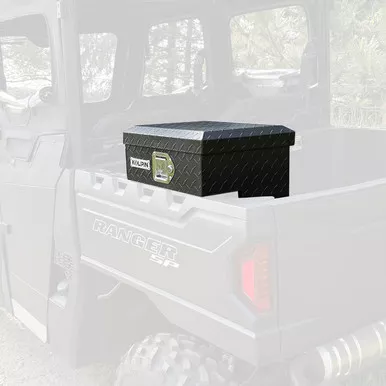 Polaris Ranger/General UTV Aluminum Diamond Plate Bedside Saddle Box with Mounting Hardware by Kolpin