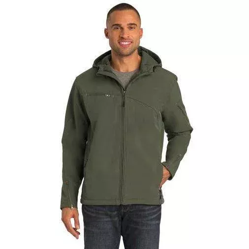 Port Authority Textured Hooded Soft Shell Jacket