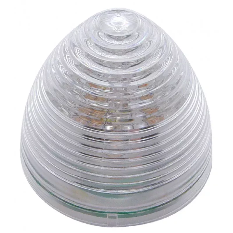 Red 2″ beehive 9 diode LED marker/clearance light – CLEAR lens