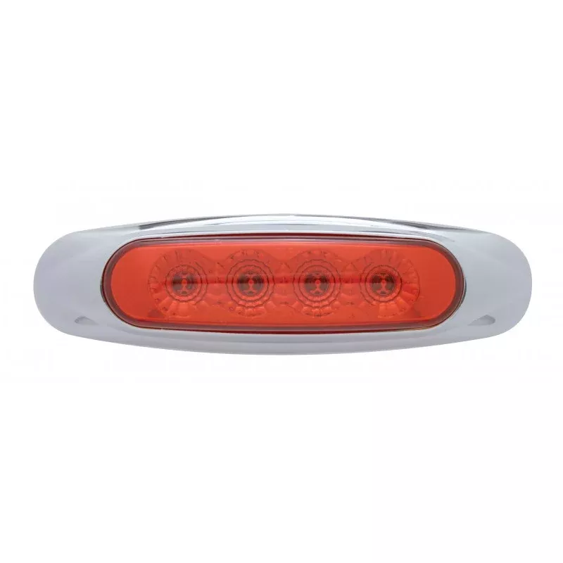 Red 4 diode LED marker light w/chrome bezel