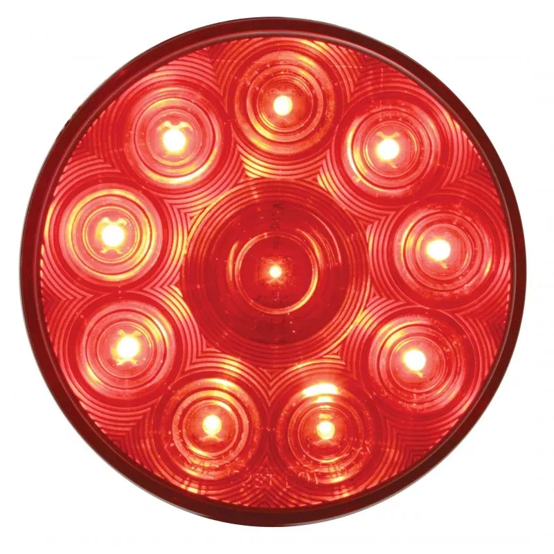 Red 4″ round 10 diode LED stop/turn/tail light