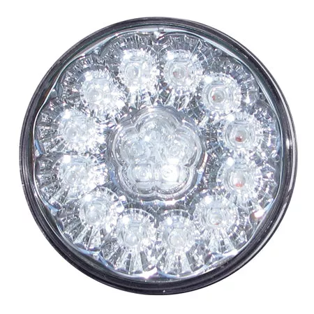 Red 4" round 17 "super diode" LED stop/turn/tail light -CLEAR lens