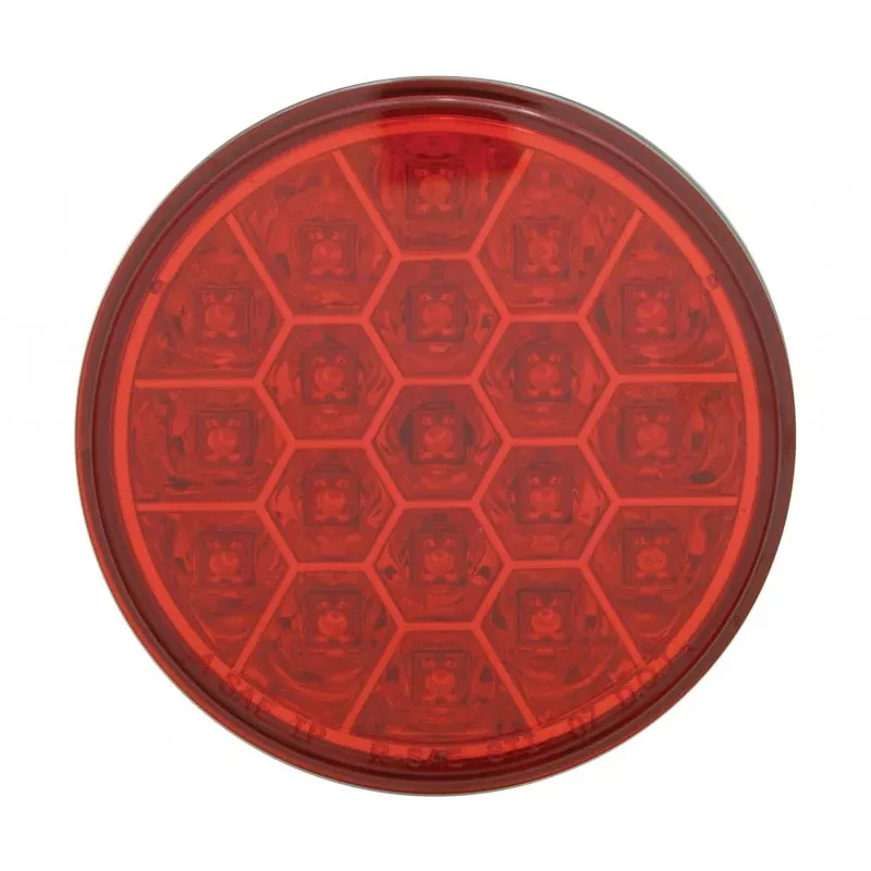 Red 4″ round 19 diode LED stop/turn/tail light w/reflector