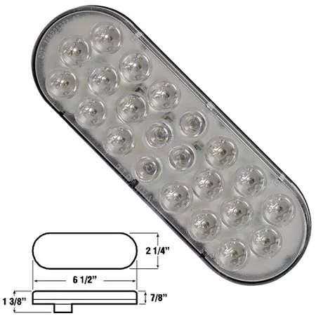 Red Piranha oval 22 diode LED stop /turn /tail light – CLEAR lens