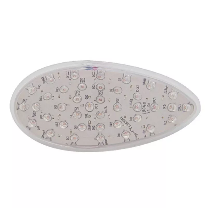 Red teardrop 39 diode LED stop /turn /tail light – CLEAR lens