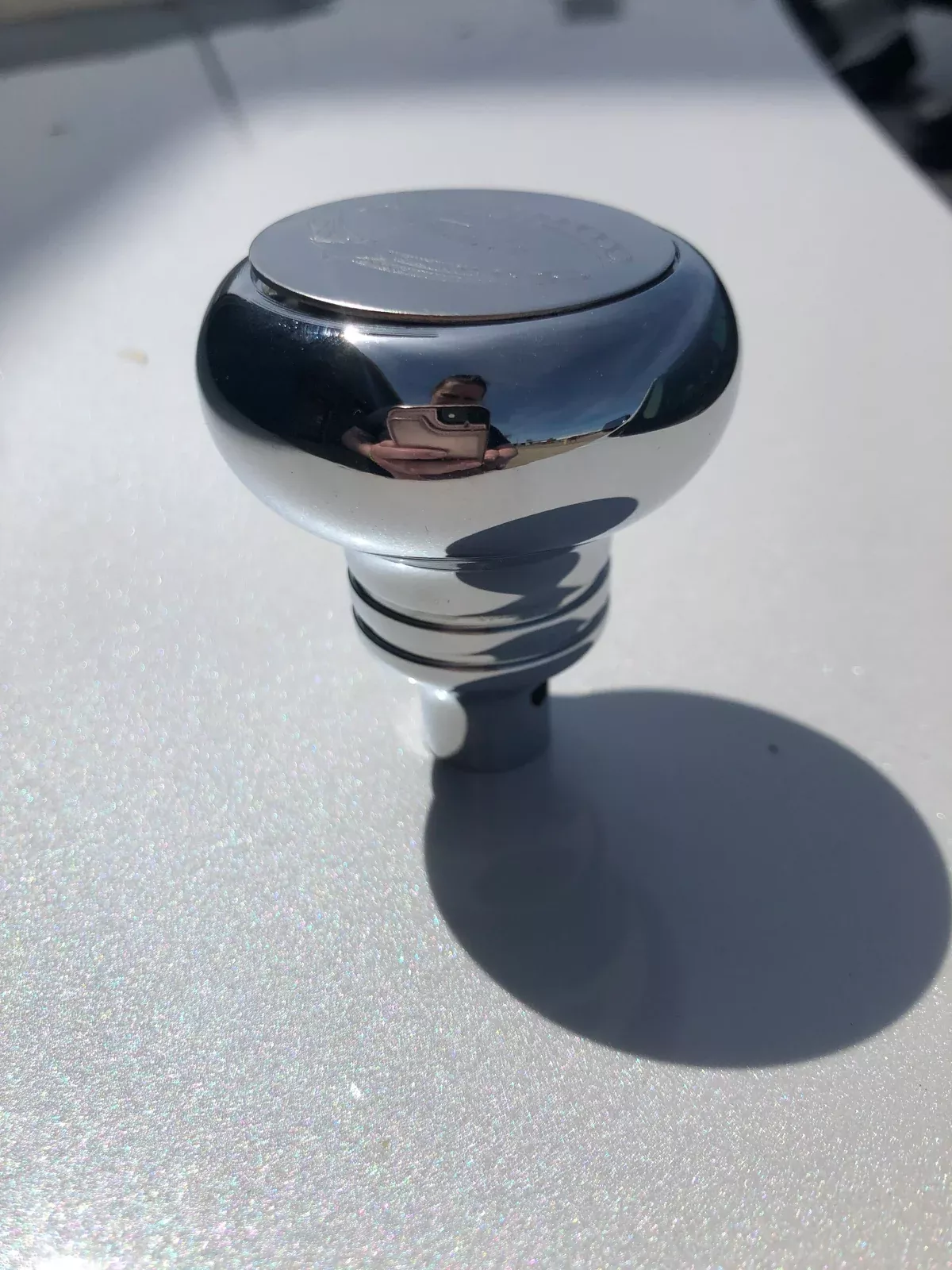 Rockwood chrome “Tractor/Trailer” pin-type brake knob – Tractor