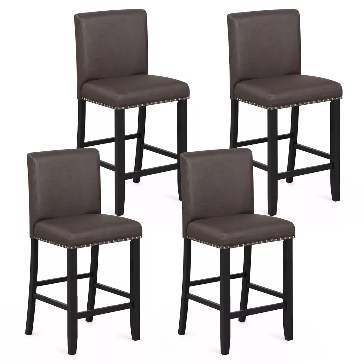 RV Kitchen Linen Bar Stools Set of 4 Brown Counter Height