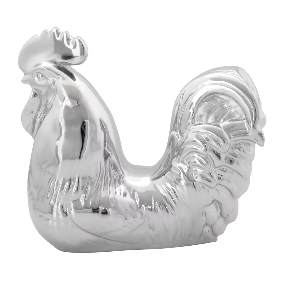 Sitting Rooster chrome die-cast hood ornament